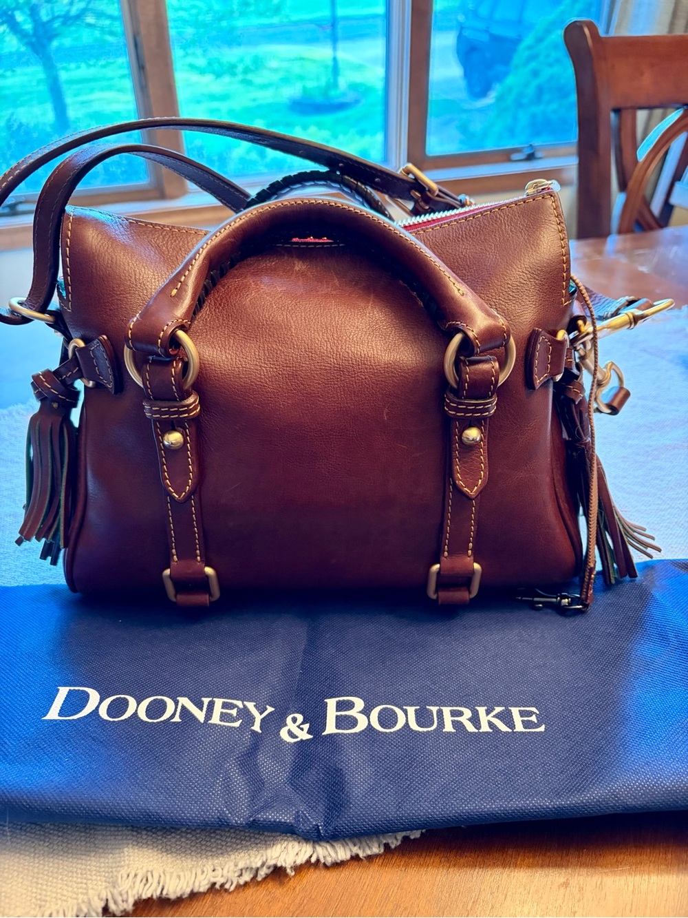 Dooney & Bourke Chestnut Brown Florentine Mini Satchel. - Picture 3 of 9